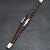 Męska bransoletka z grawerem - Trieste, brown/silver